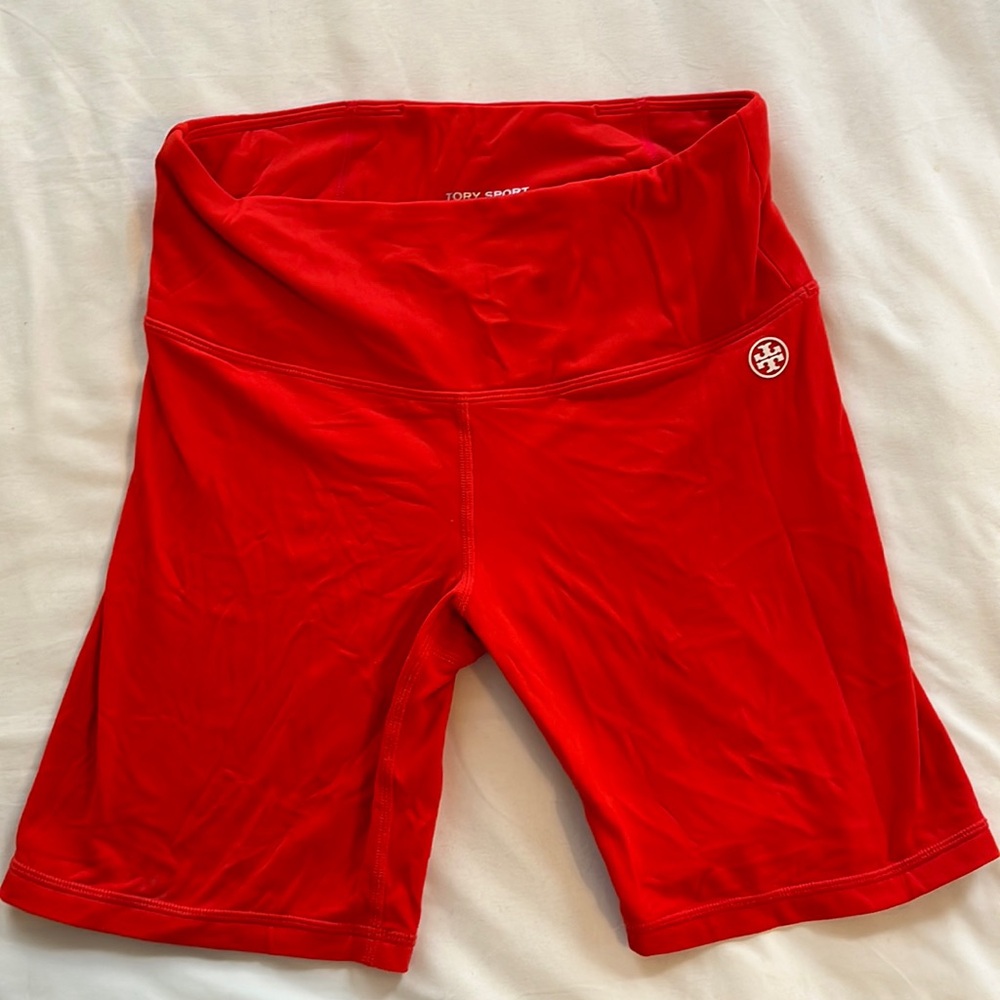 Tory Burch Sport Red Biker Shorts